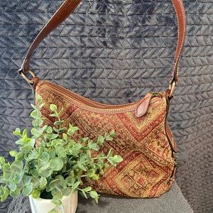 FOSSIL Fabric and Leather Shoulder Bag